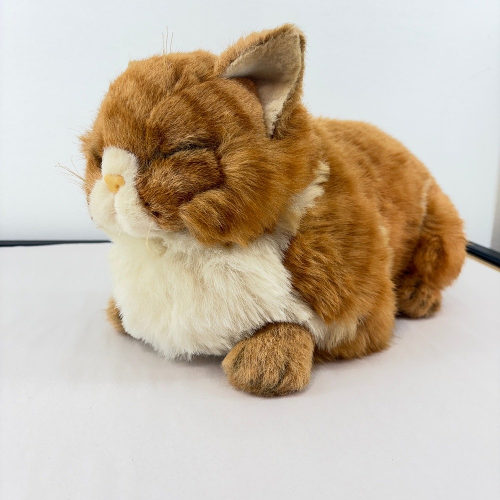 Vintage 1985 Applause Jockline Orange Ginger Tabby Sleeping Cat Plush 10057ASS